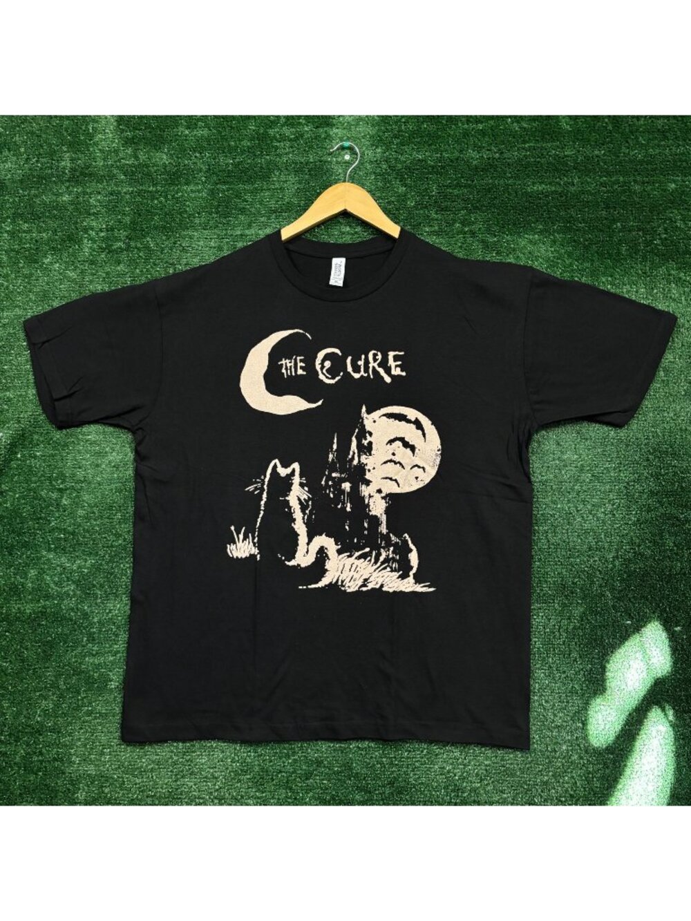 The Cure Gothic Cat and Moon Graphic T-Shirt Size Extra Large